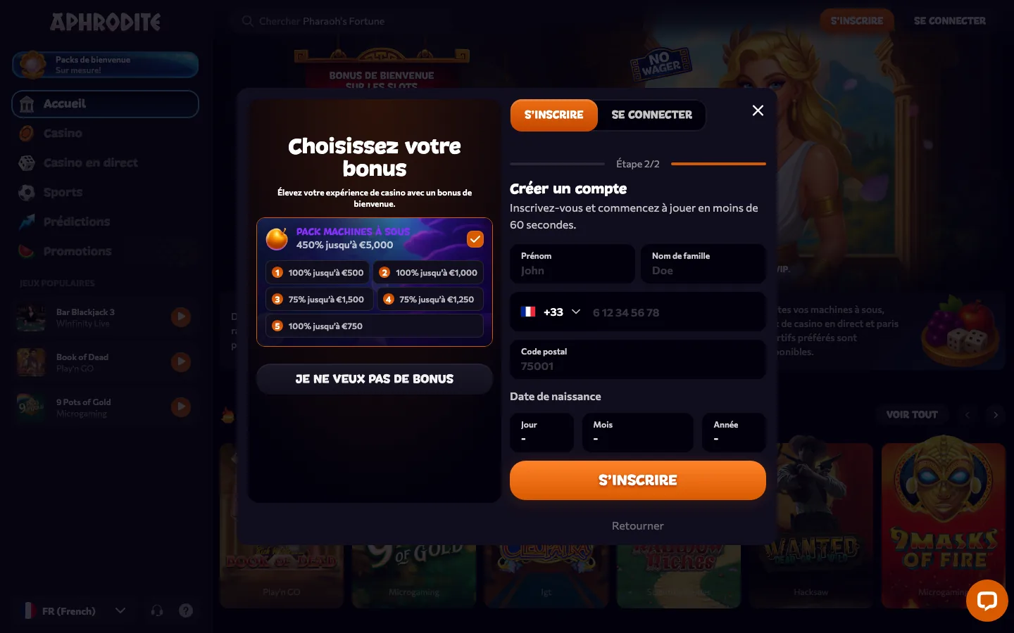 Formulaire d'inscription