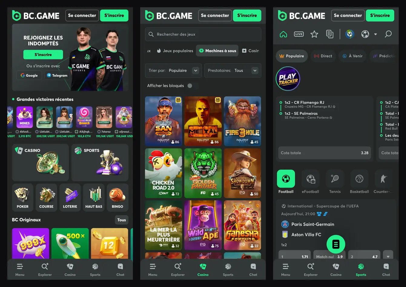 BC.GAME sur mobile
