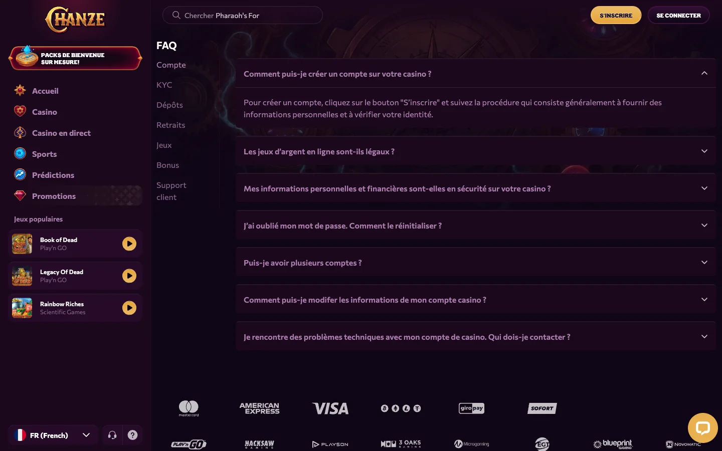 FAQ et rubriques d’aide