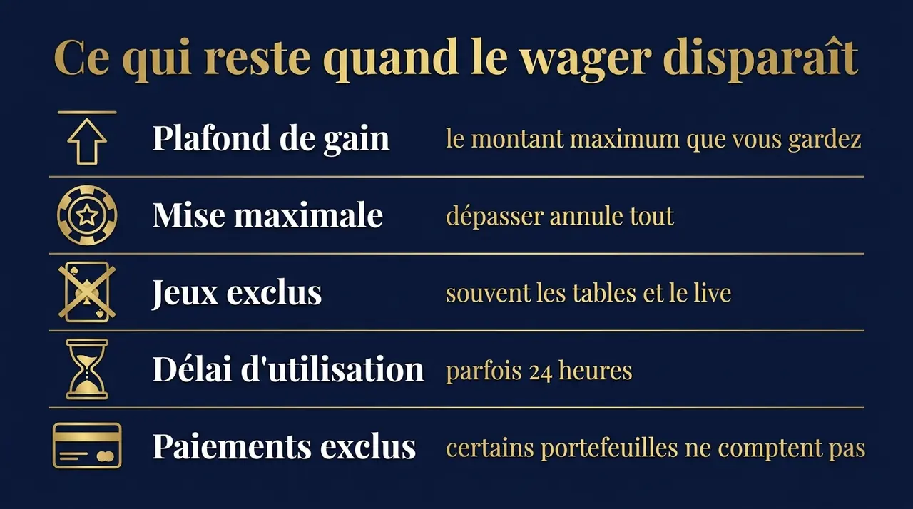 Les cinq clauses qui restent quand la condition de mise disparaît