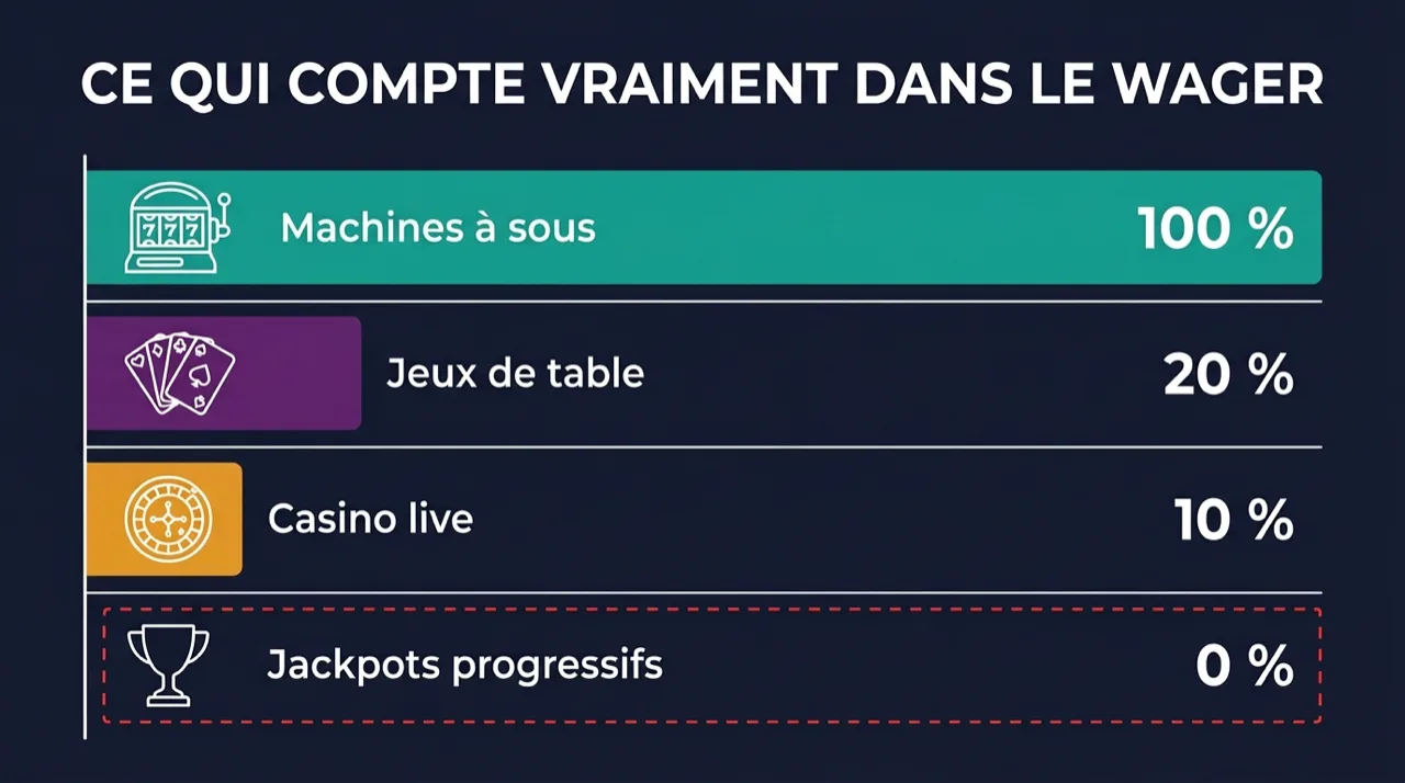 Graphique de la contribution des types de jeux aux conditions de mise