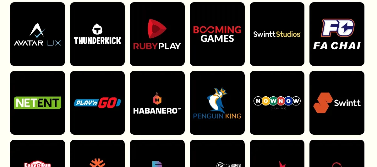 Les fournisseurs de jeux : NetEnt, Play'n GO, Hacksaw Gaming, Big Time Gaming