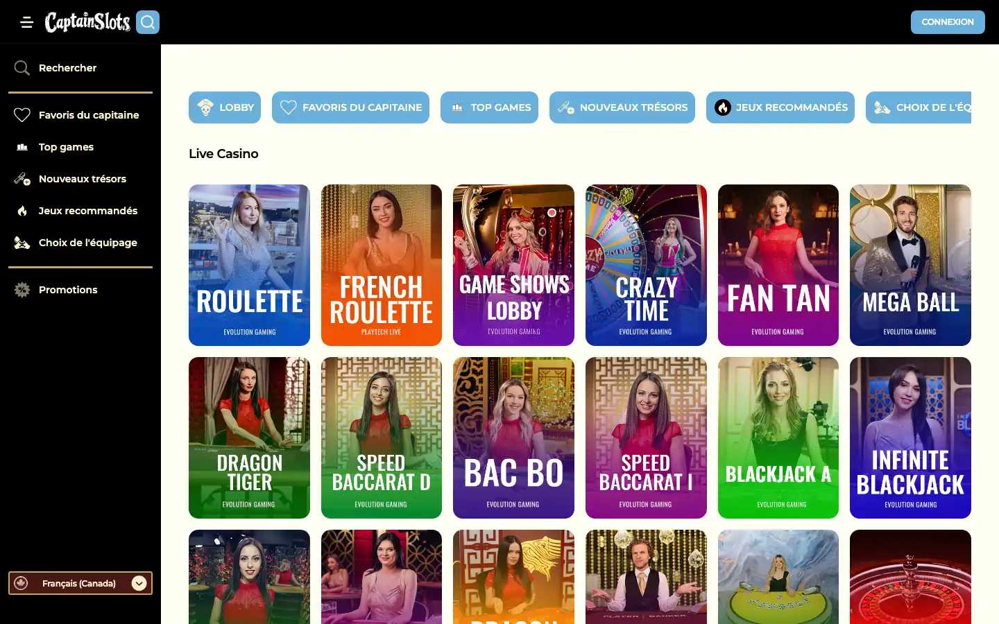 Le casino en direct, servi par Evolution Gaming