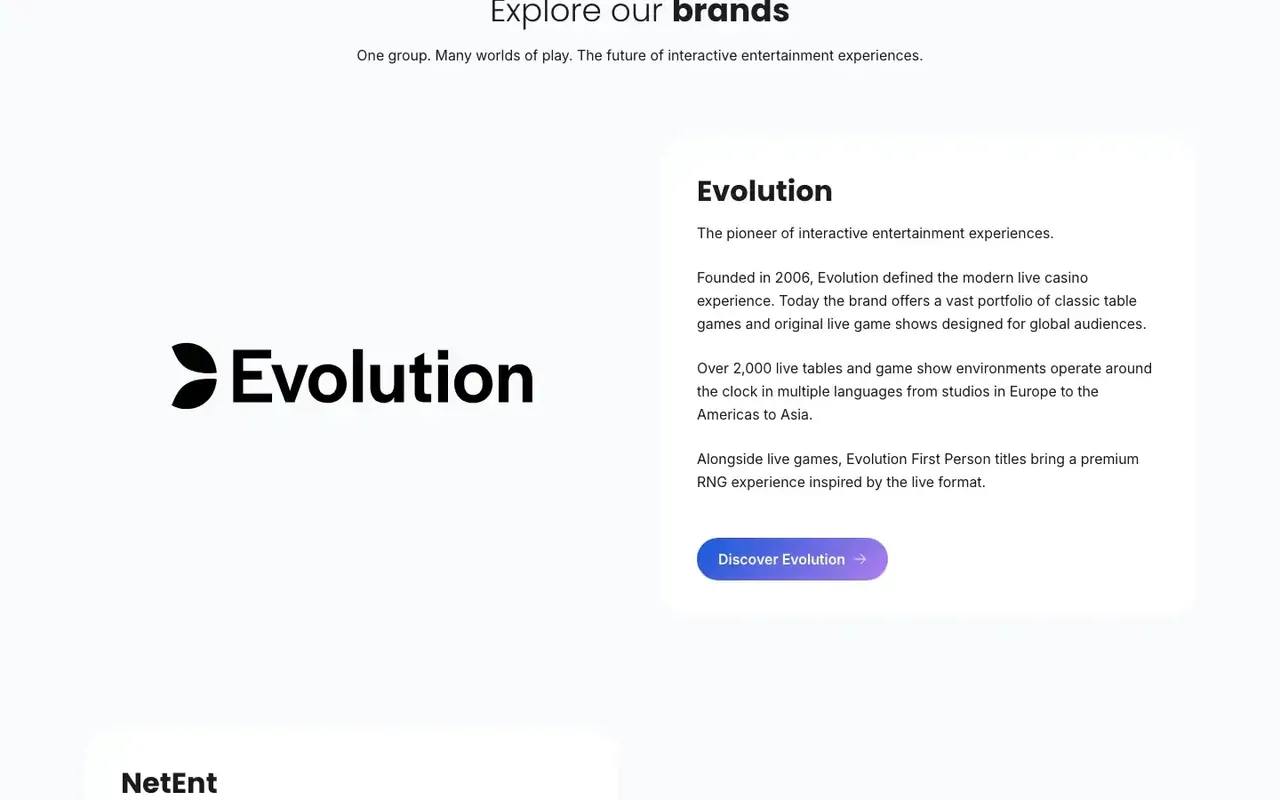 Présentation officielle du groupe Evolution et de ses 2 000 tables en direct