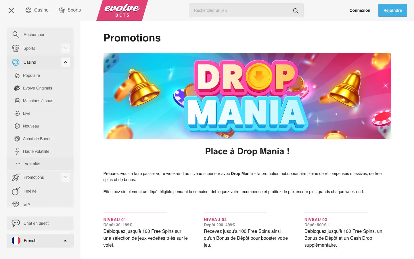 Drop Mania, la promo du week-end