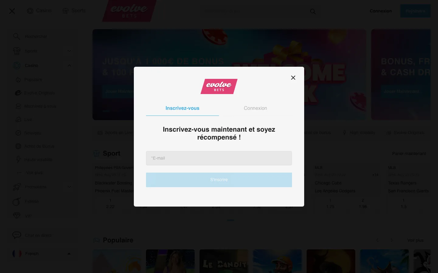 L'inscription, une seule case à la première étape