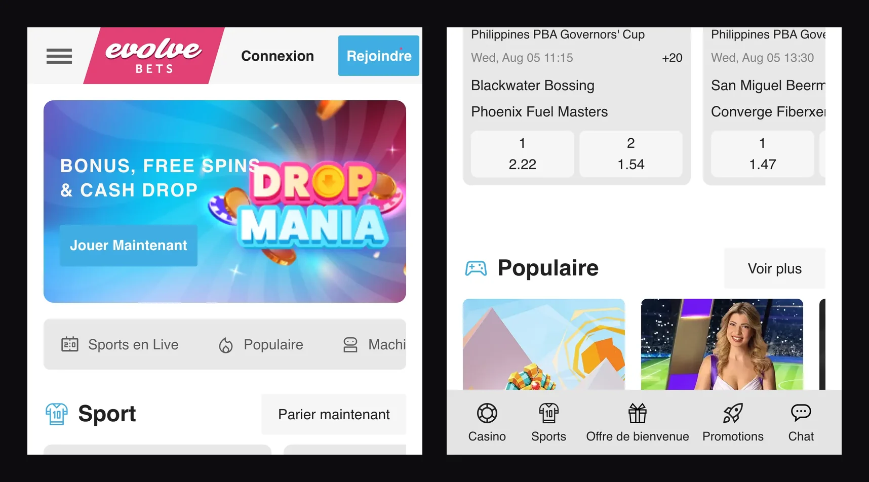 La version mobile et sa barre de navigation