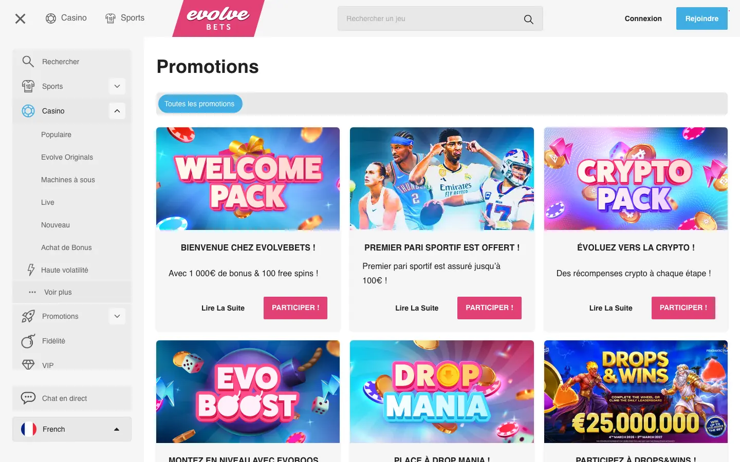 Toutes les promotions actives