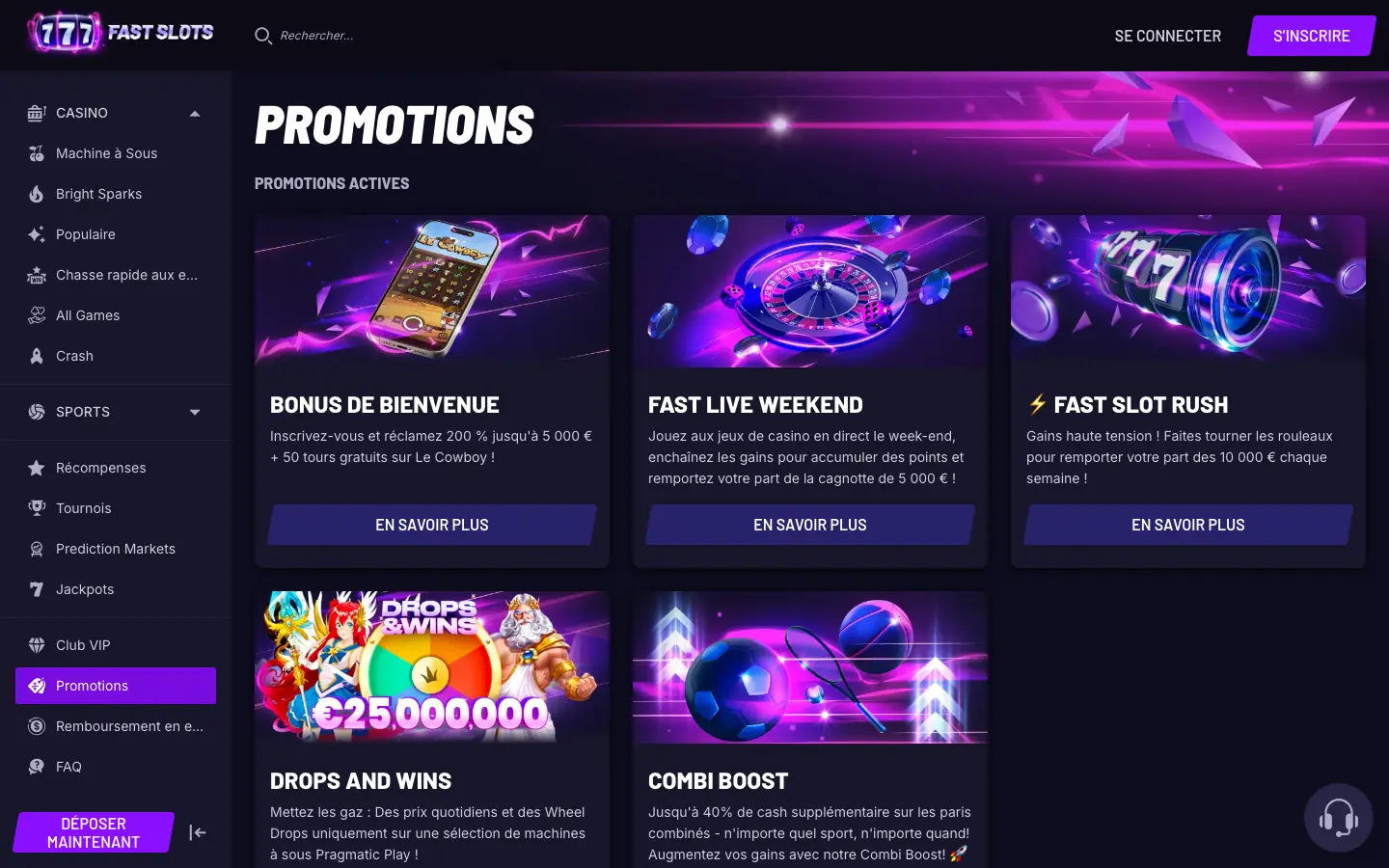 Promotions de Fastslots : Fast Live Weekend et Fast Slot Rush