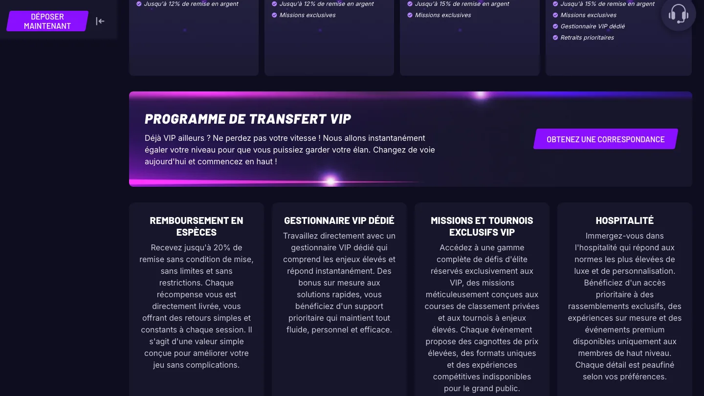 Avantages VIP de Fastslots : gestionnaire dédié et missions