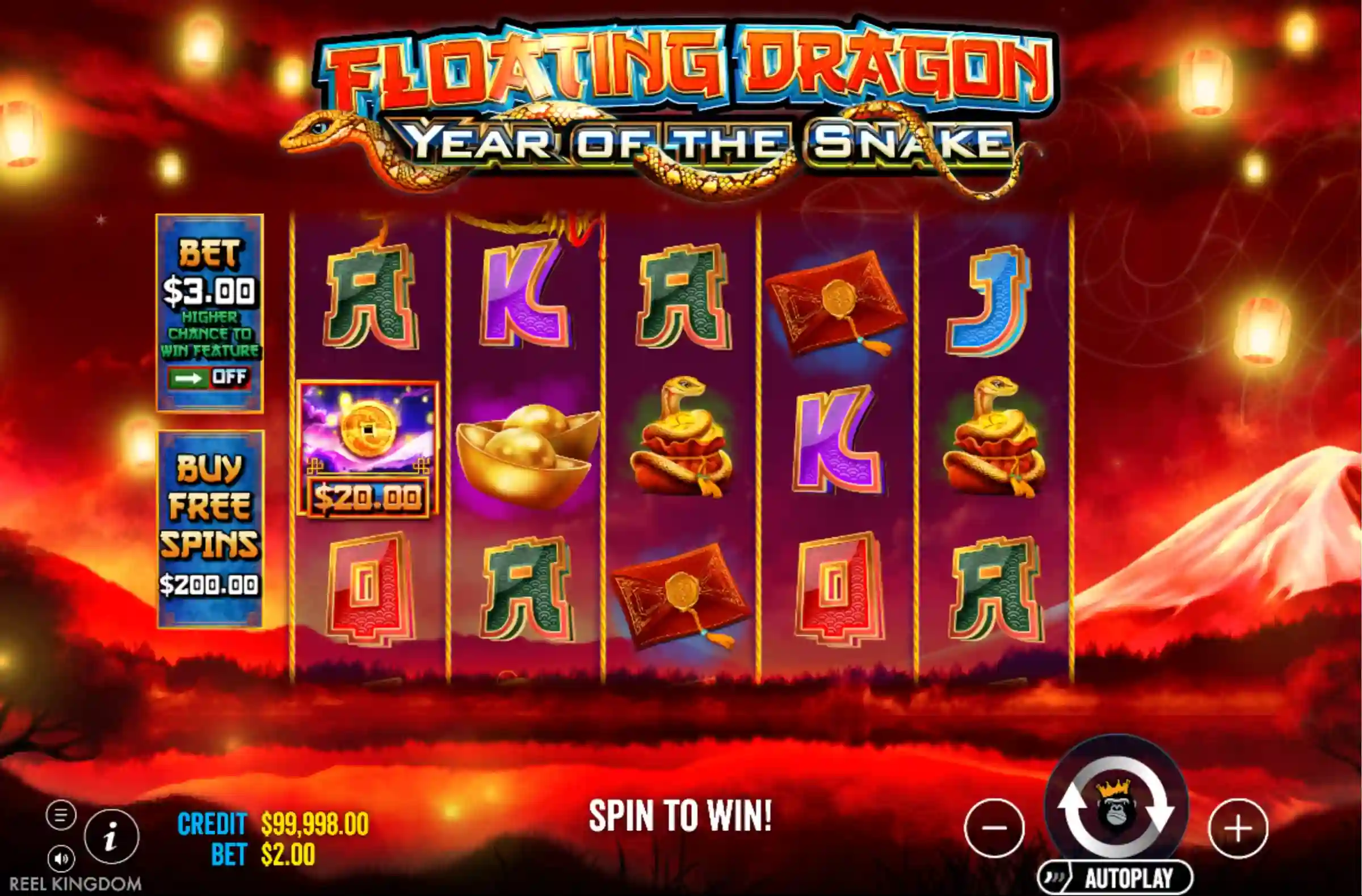 Floating Dragon Year of the Snake machine à sous chinoise