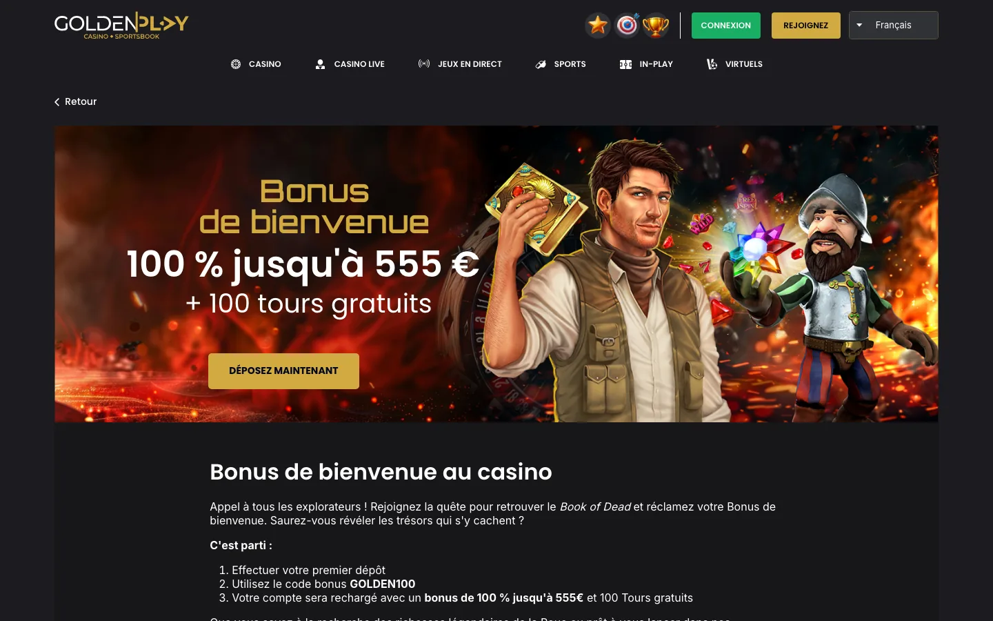 Bonus de bienvenue