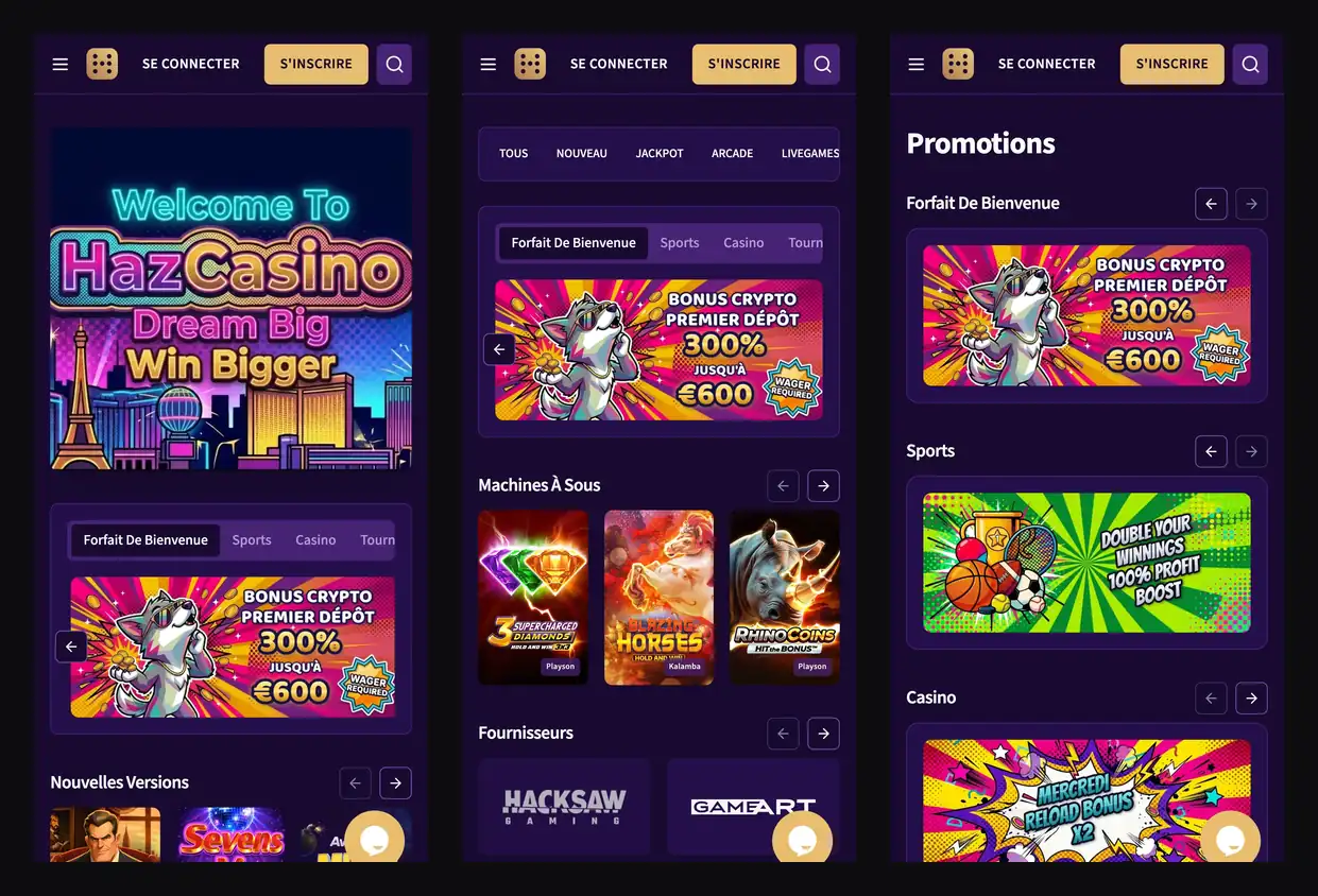 Haz Casino sur mobile