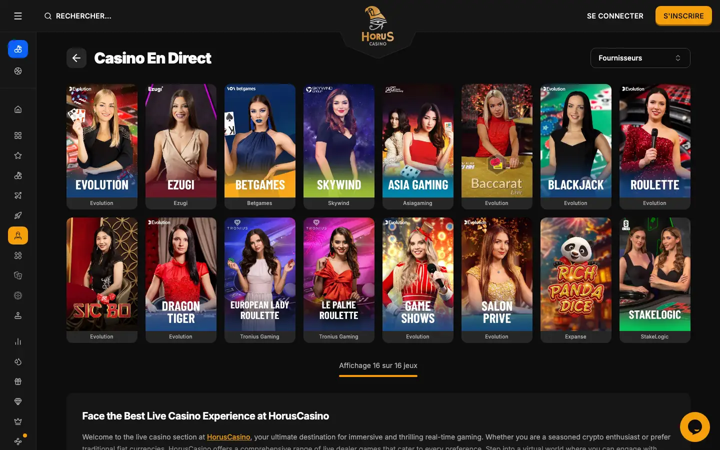 Le casino en direct
