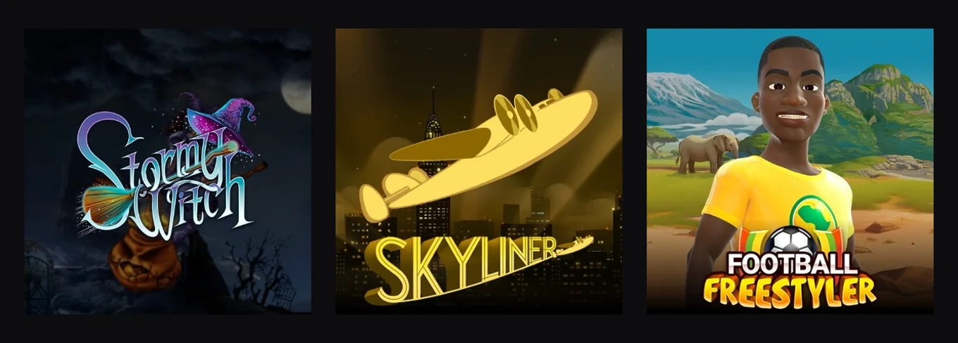 Sélection de machines à sous d'Instant Casino dont Stormy Witch et Skyliner