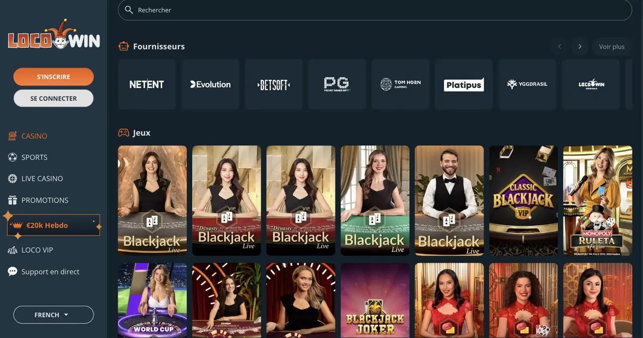 Les tables de blackjack