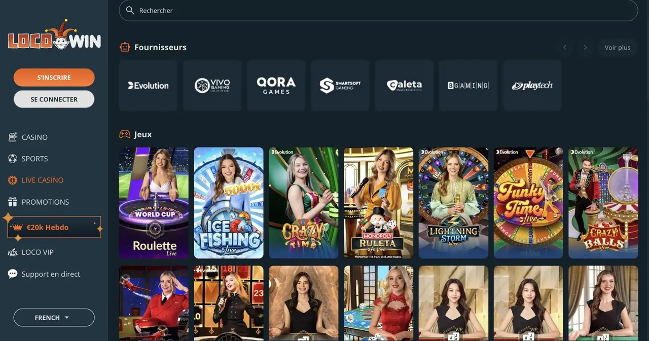 Le casino en direct