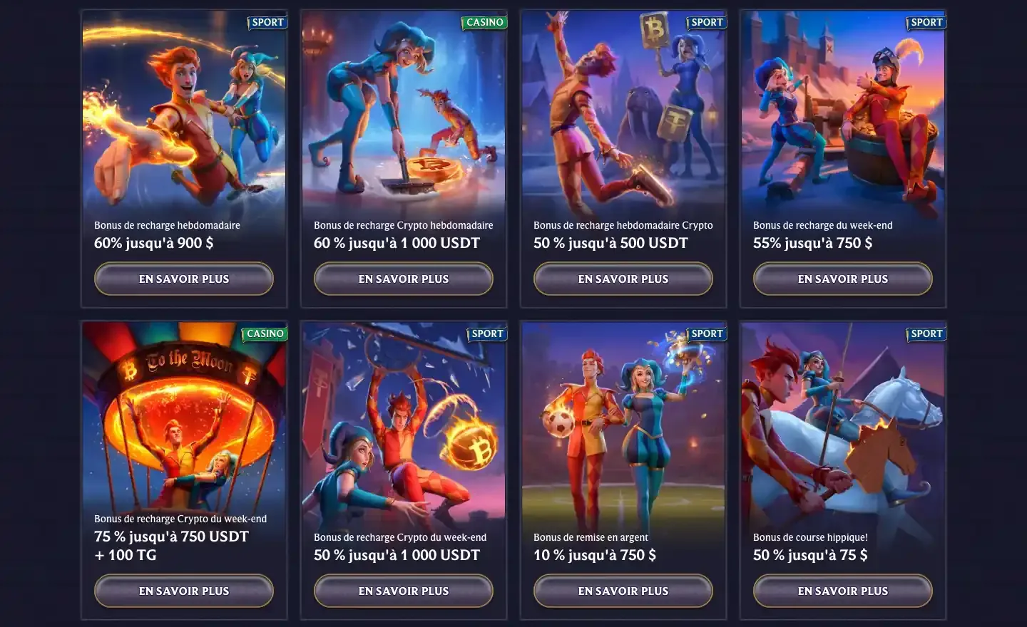 Bonus de recharge et remise en argent de LolaJack : 60 %, 55 % le week-end et 10 % de cashback