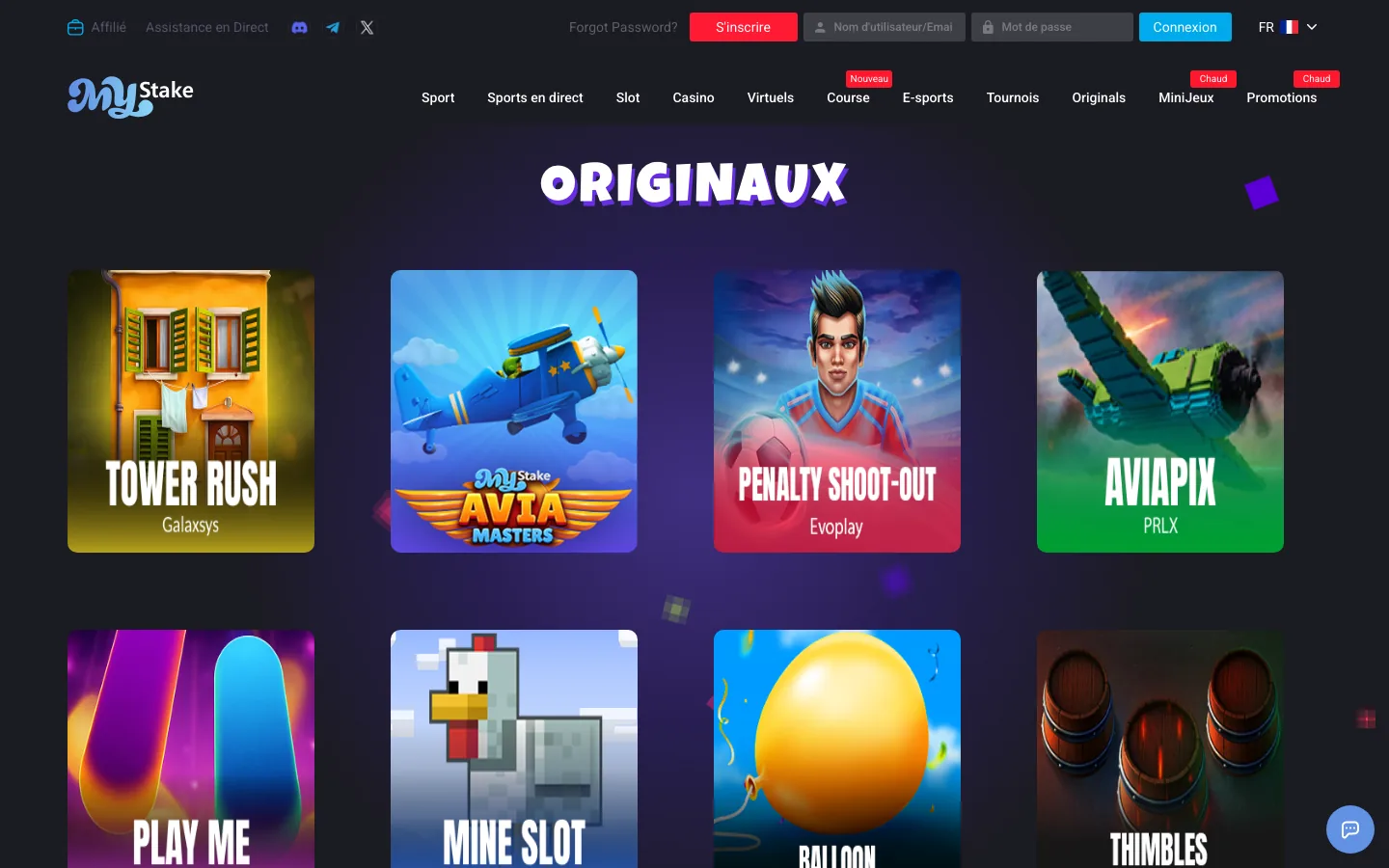 Rubrique Originals, les jeux exclusifs de MyStake