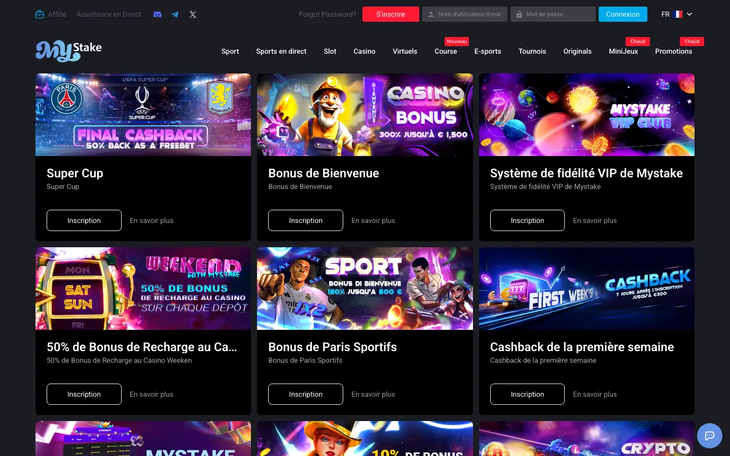 Page promotions : bonus de bienvenue, cashback et offres crypto