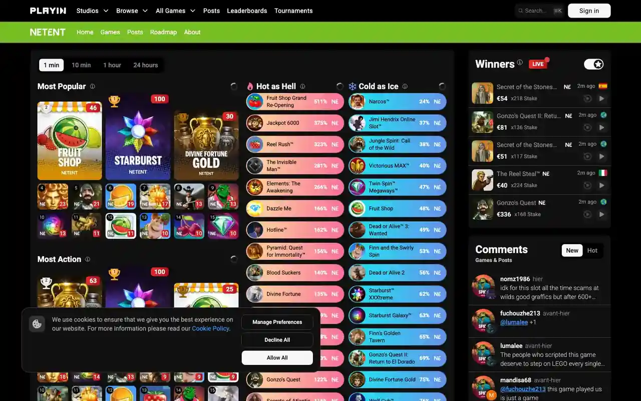 Site officiel de NetEnt
