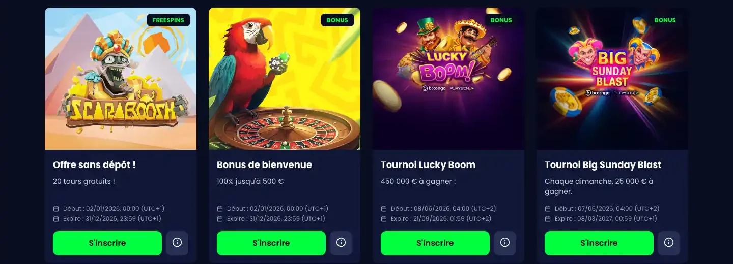 Offre de bienvenue