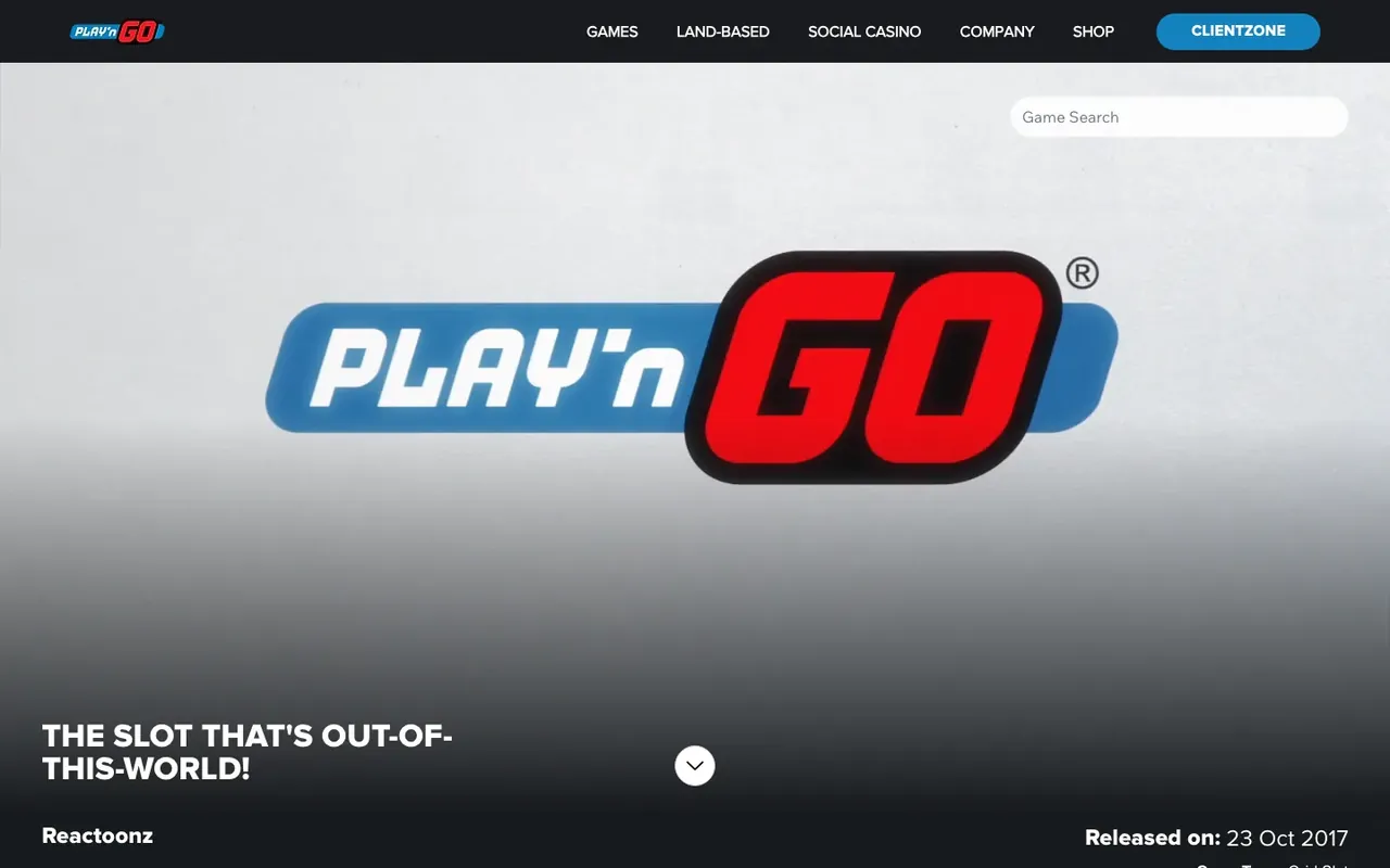 Page officielle de la machine à sous Reactoonz de Play'n GO