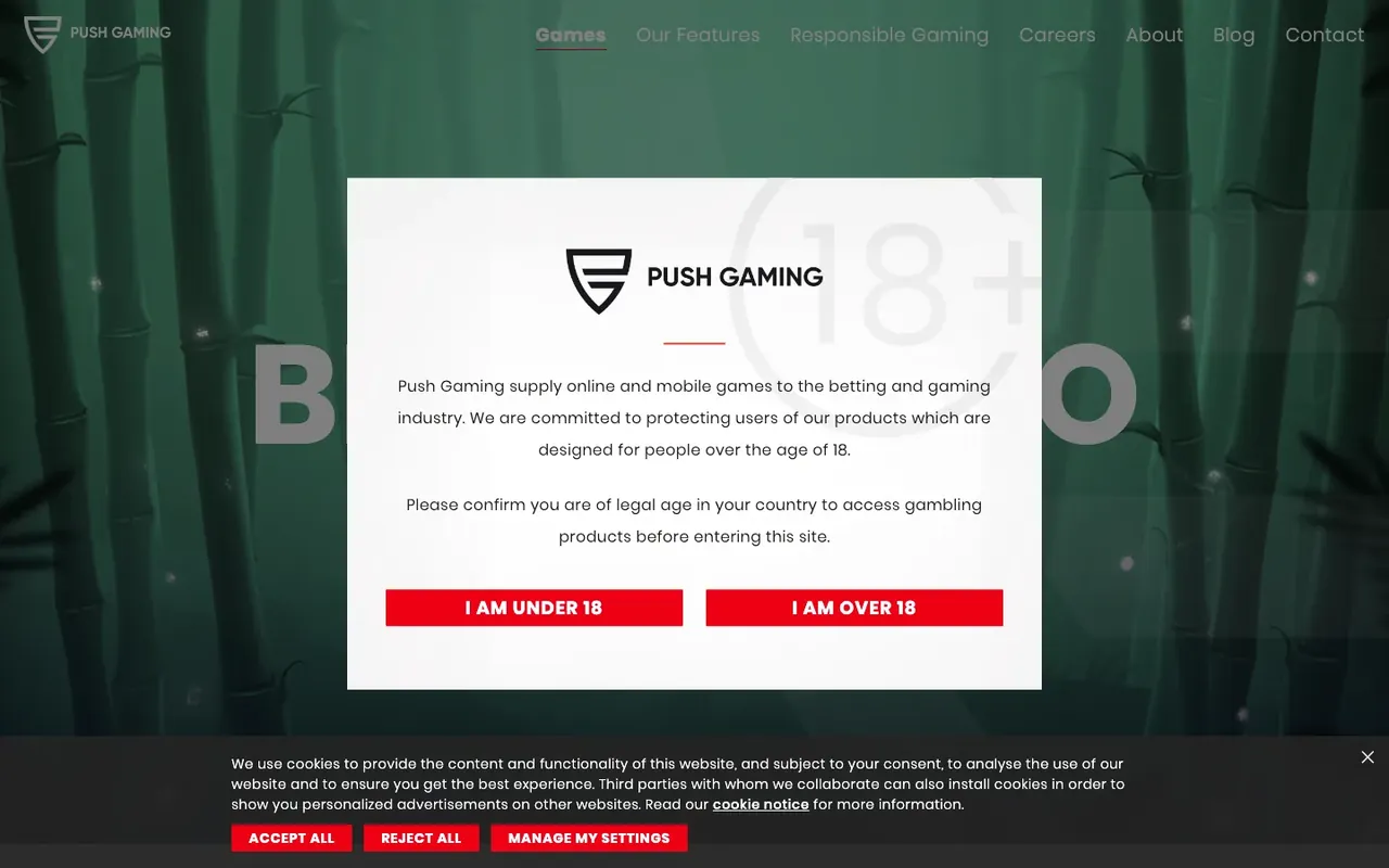 Page officielle de la machine à sous Big Bamboo de Push Gaming
