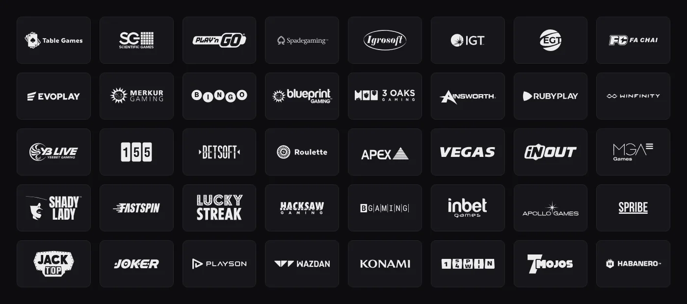 Logos des studios de jeux disponibles sur Rivo Casino