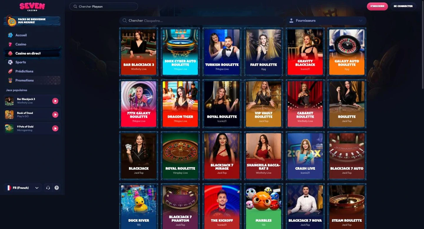 Casino en direct et ses 73 tables