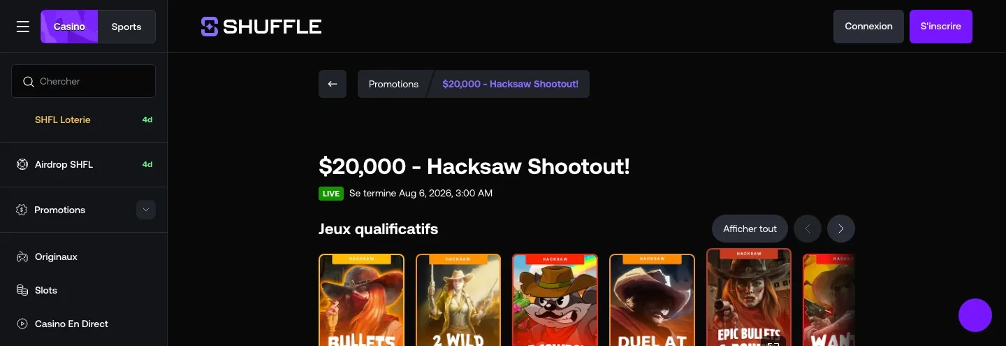 Tournoi Hacksaw Shootout à 20 000 $