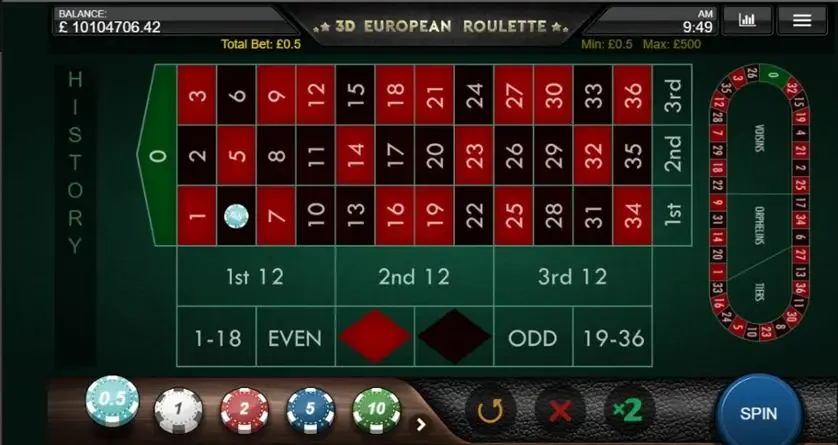 3D European Roulette