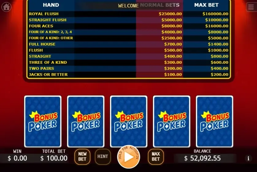 Bonus Poker (KA Gaming)