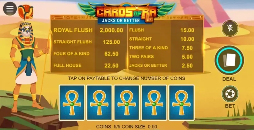Cards of Ra Jacks or Better
