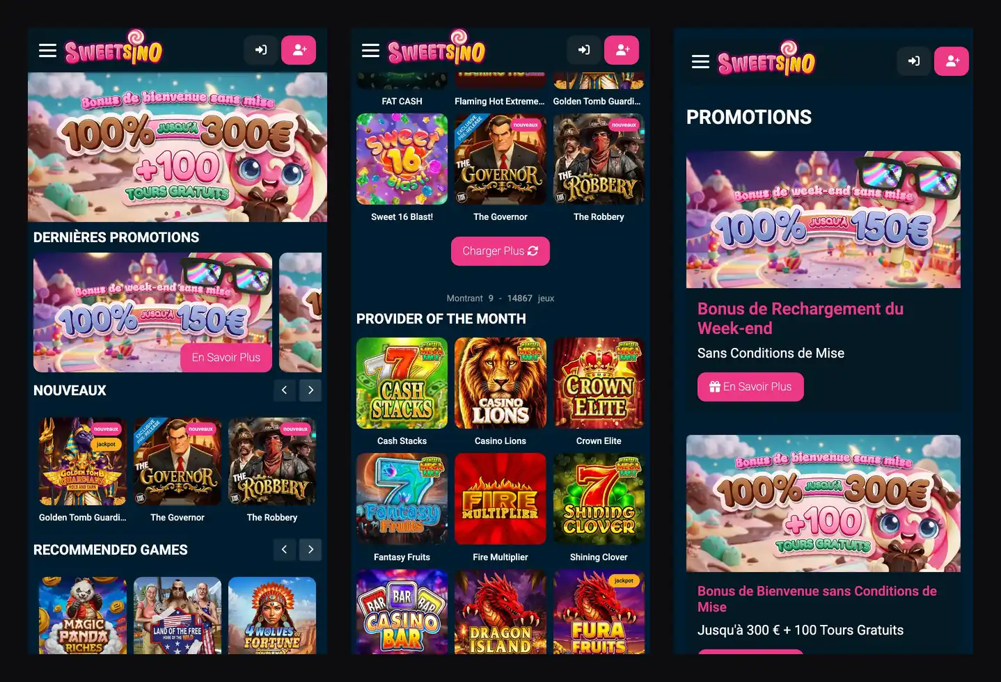 Sweetsino sur mobile