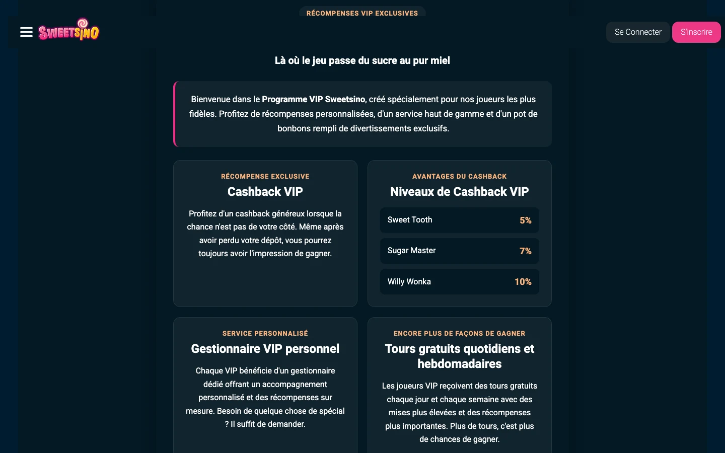Programme VIP et cashback