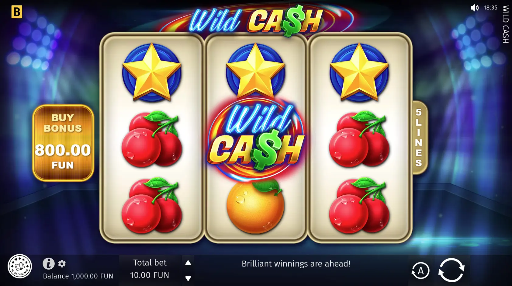 Wild Cash machine à sous 3 rouleaux