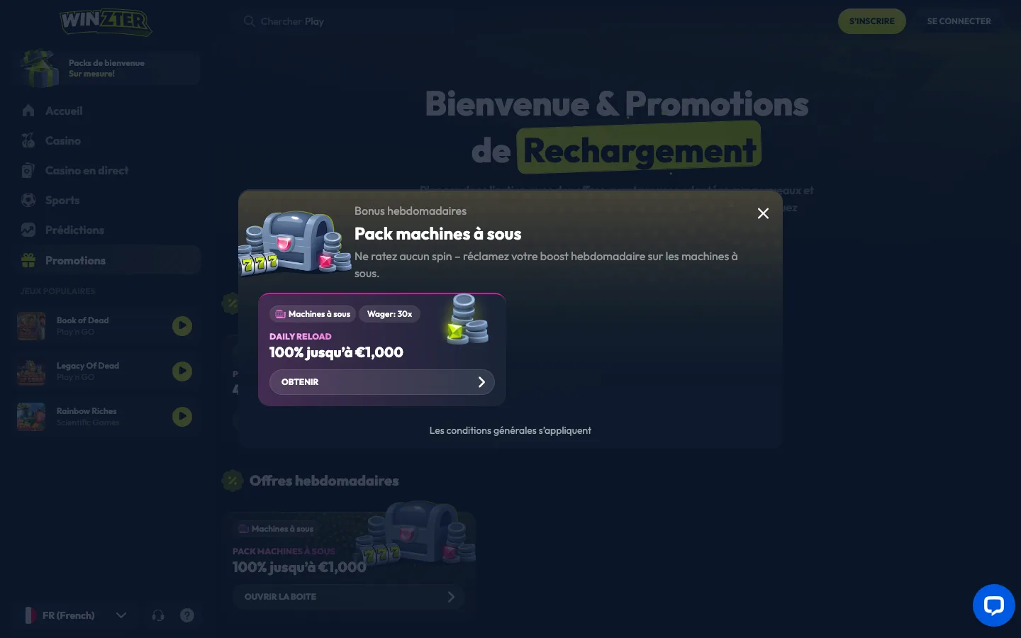 Offre de rechargement hebdomadaire